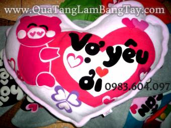 gối handmade vải nỉ tặng bạn gái 
